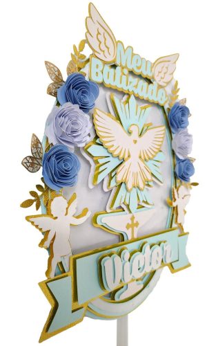 Arquivo de corte-Topo de bolo Batizado-Studio
