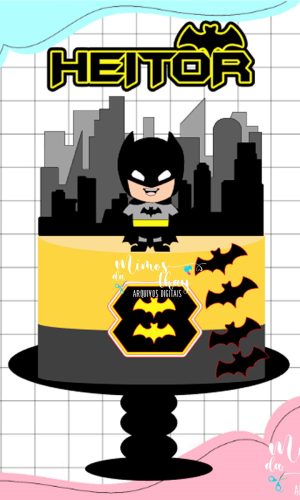 Arquivo de Corte Topo de Bolo Batman Cute 002