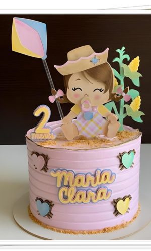 Arquivo de Corte Topo de Bolo Bebê Caipira (menina)