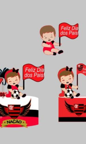 Arquivo de Corte Topo de Bolo Bebê Flamengo Studio