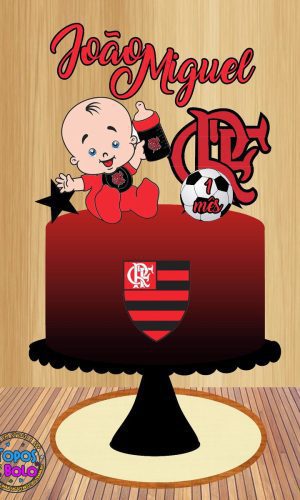 Arquivo de Corte Topo de Bolo Bebê Flamenguista