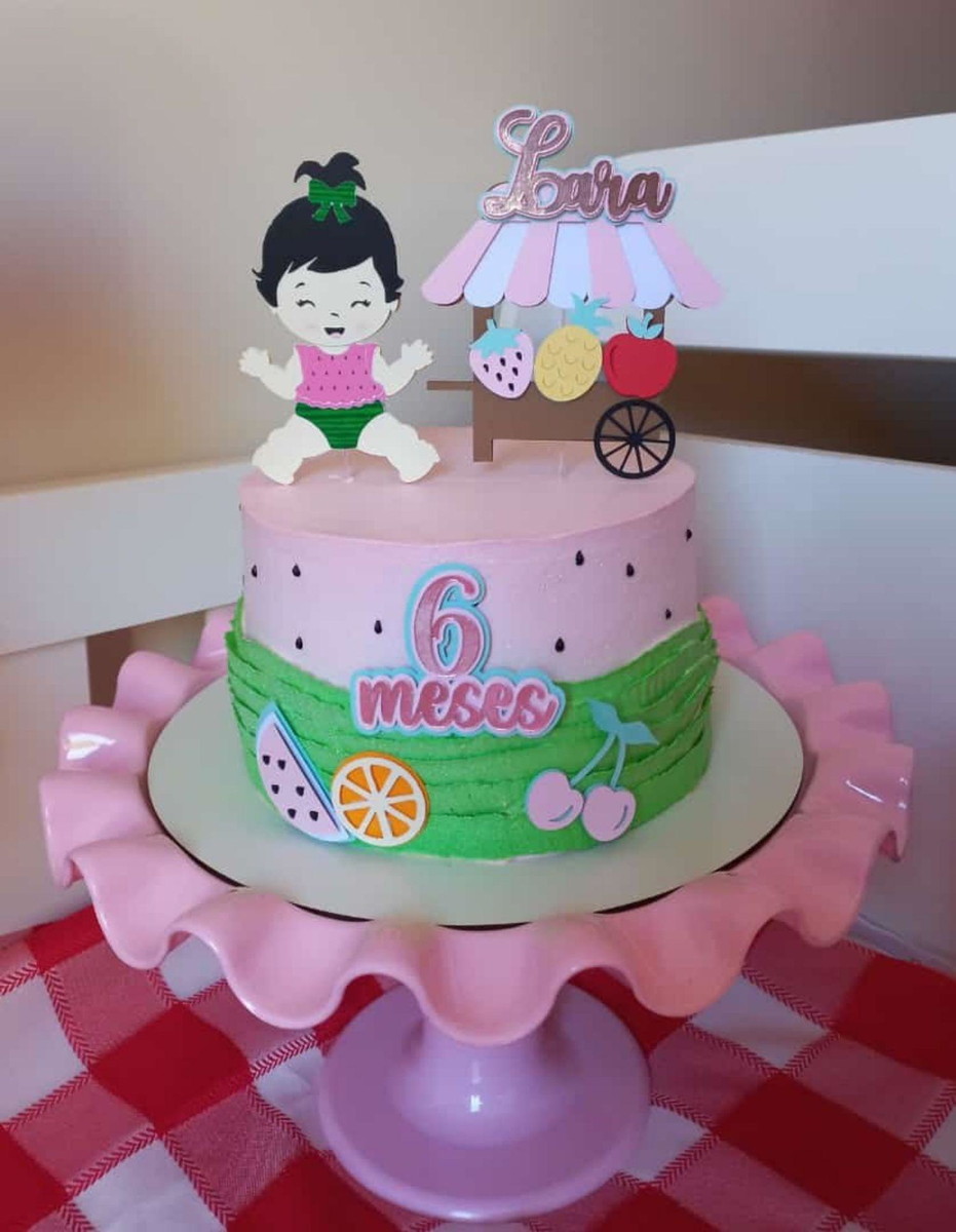Arquivo de Corte Topo de Bolo Bebê Frutinhas Studio