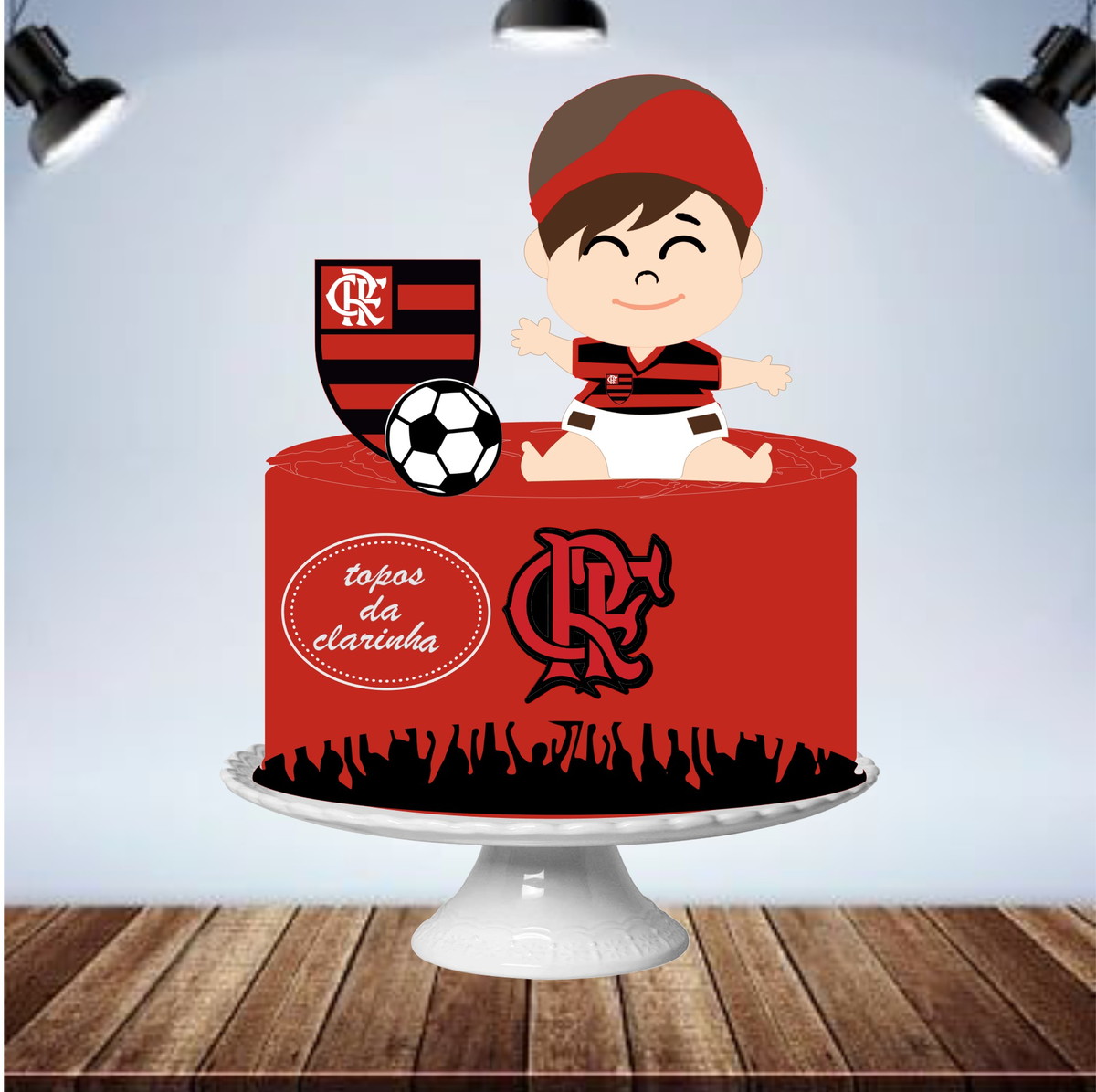 Arquivo de Corte Topo de Bolo Bebe Futebol Camada - Imagem 2
