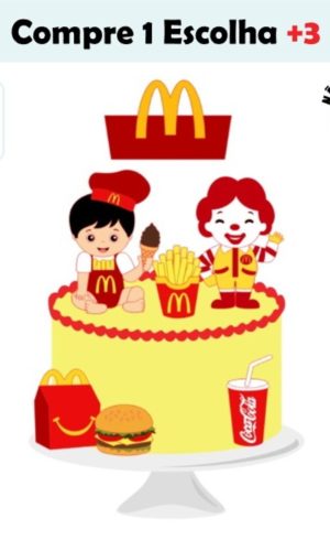 Arquivo de Corte Topo de Bolo Bebê Mc Donald Formato Studio