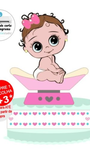 Arquivo de Corte Topo de Bolo Bebê Menina