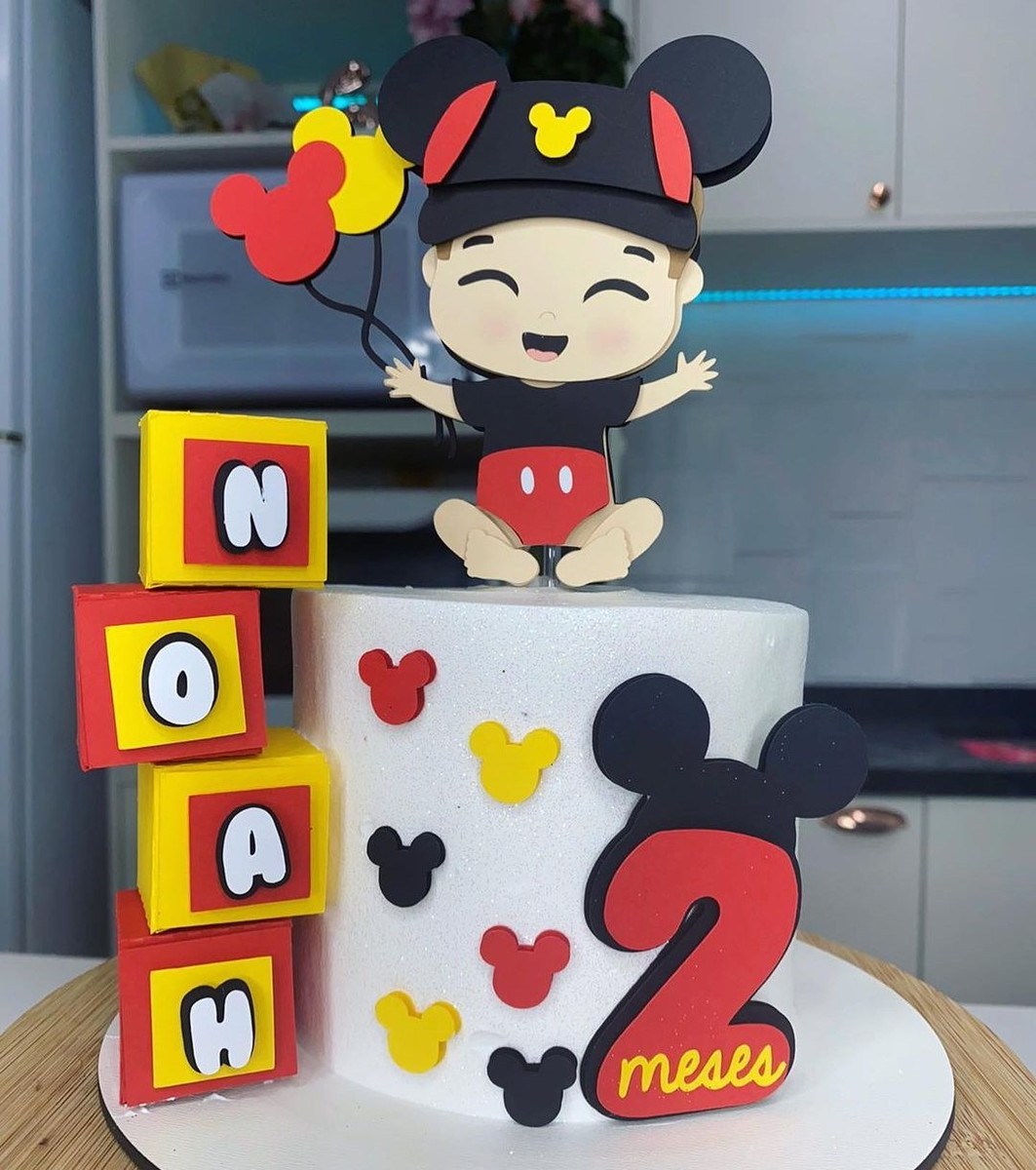 Arquivo de Corte: Topo de Bolo Bebê Menino Mickey 012