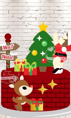 Arquivo de Corte Topo de Bolo Bebê Natal em Camadas