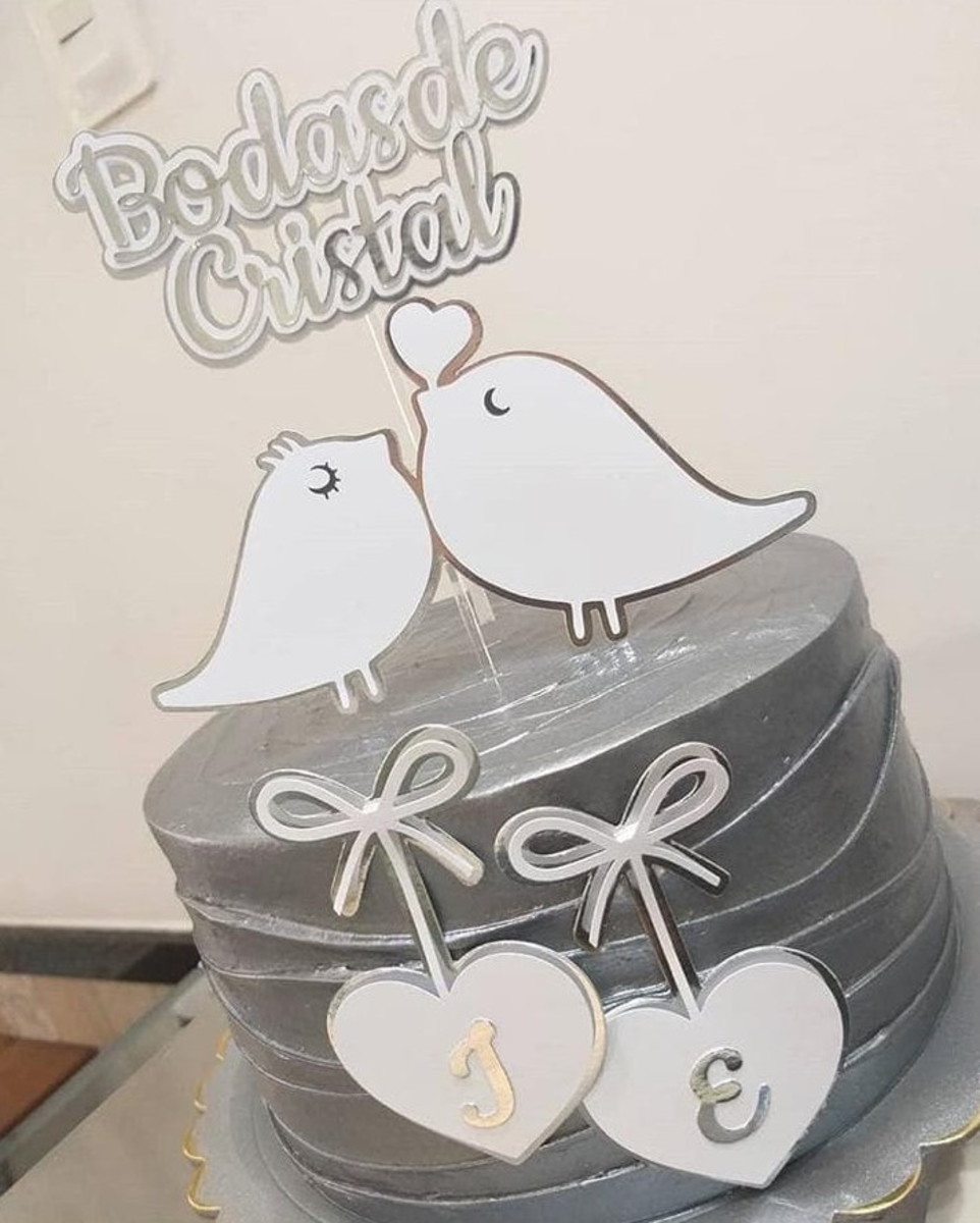 Arquivo de Corte Topo de Bolo Bodas Cristal Studio #5862