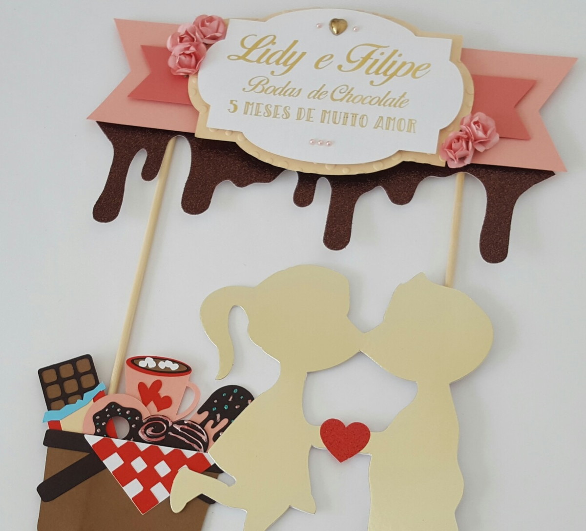 Arquivo de Corte - Topo de Bolo (Bodas de Chocolate) 1