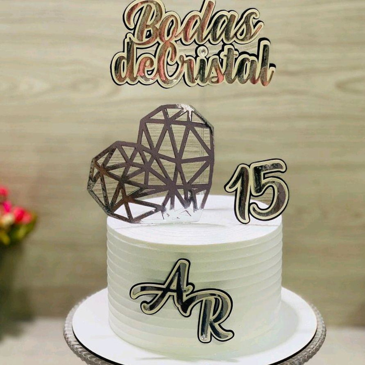 Arquivo de corte topo de bolo Bodas de Cristal