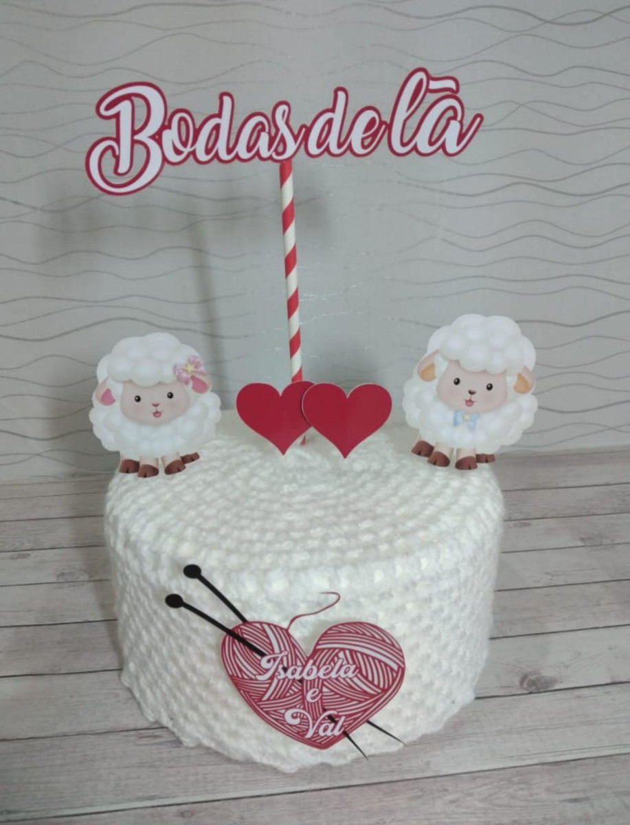 Arquivo de Corte Topo de Bolo Bodas de Lã - Studio