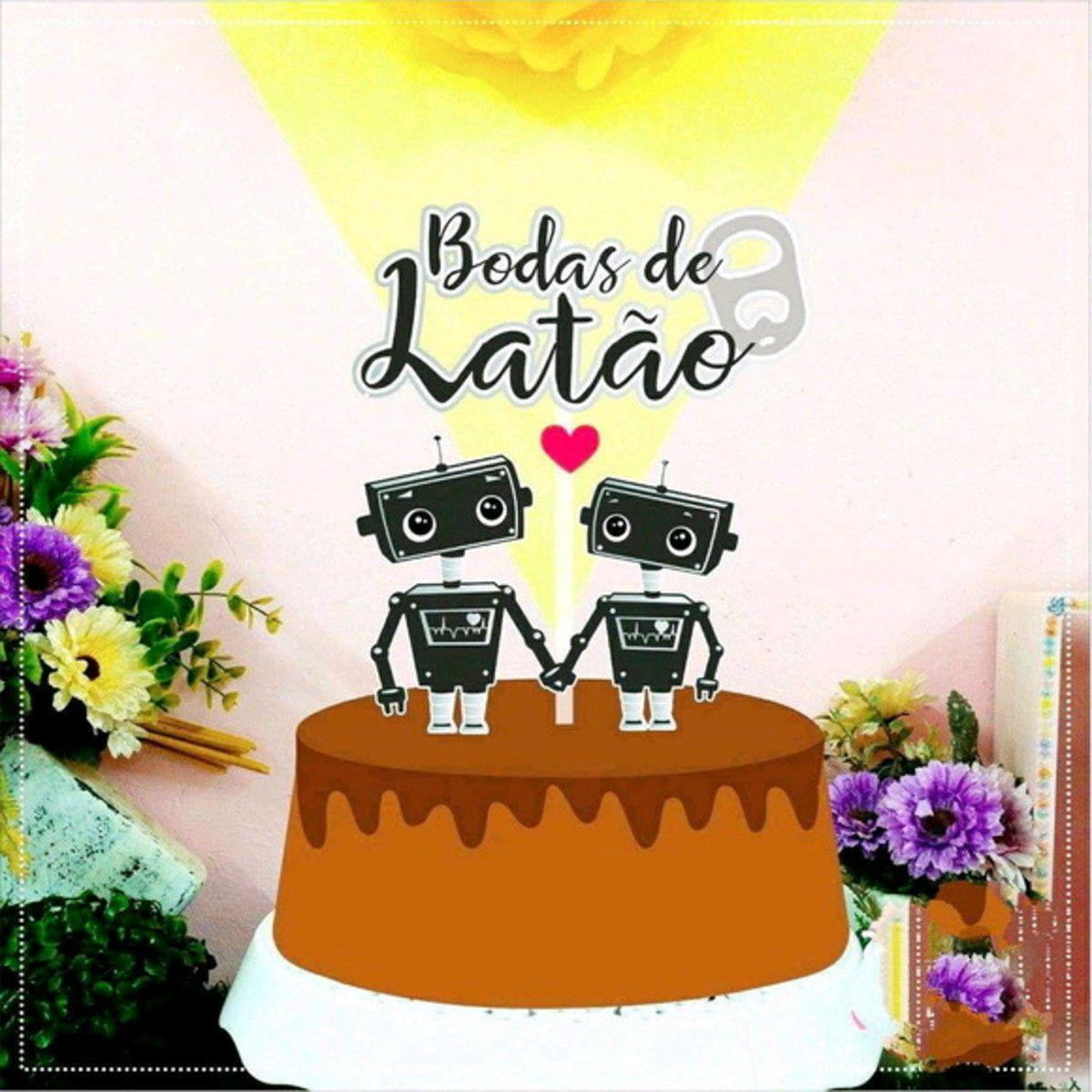 ARQUIVO DE CORTE TOPO DE BOLO BODAS DE LATÃO 7 ANOS (#1520)