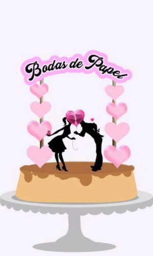 ARQUIVO DE CORTE TOPO DE BOLO BODAS DE PAPEL (#1521)