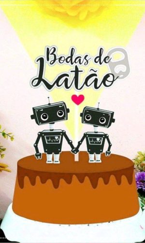 Arquivo de Corte Topo de Bolo Bodas de Latão 7 Anos (#1520)