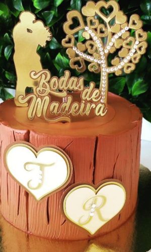 184 - Arquivo de Corte Topo de Bolo Bodas de Madeira
