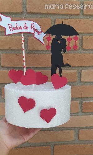 Arquivo de Corte Topo de Bolo Bodas de Papel