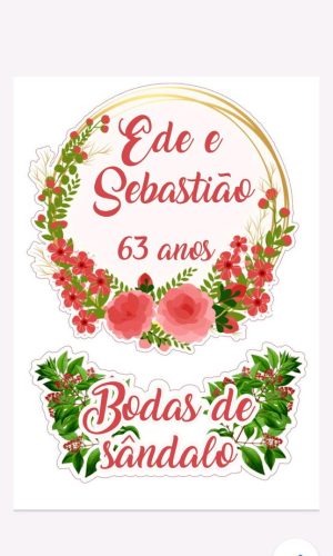 Arquivo de corte topo de bolo bodas de sândalo