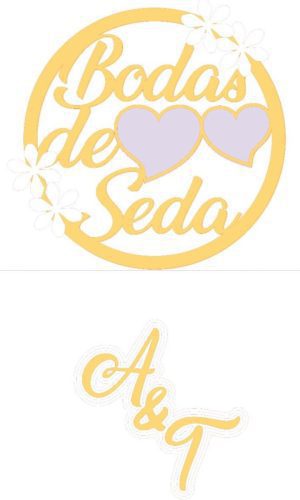 ARQUIVO DE CORTE TOPO DE BOLO bodas de seda