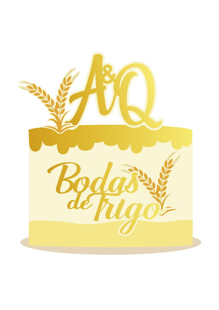 Arquivo de corte topo de bolo bodas de trigo