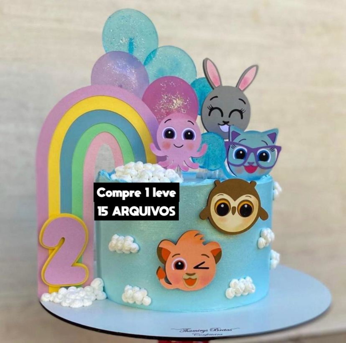 Arquivo de Corte- Topo de Bolo Bolo Fofo em Camada