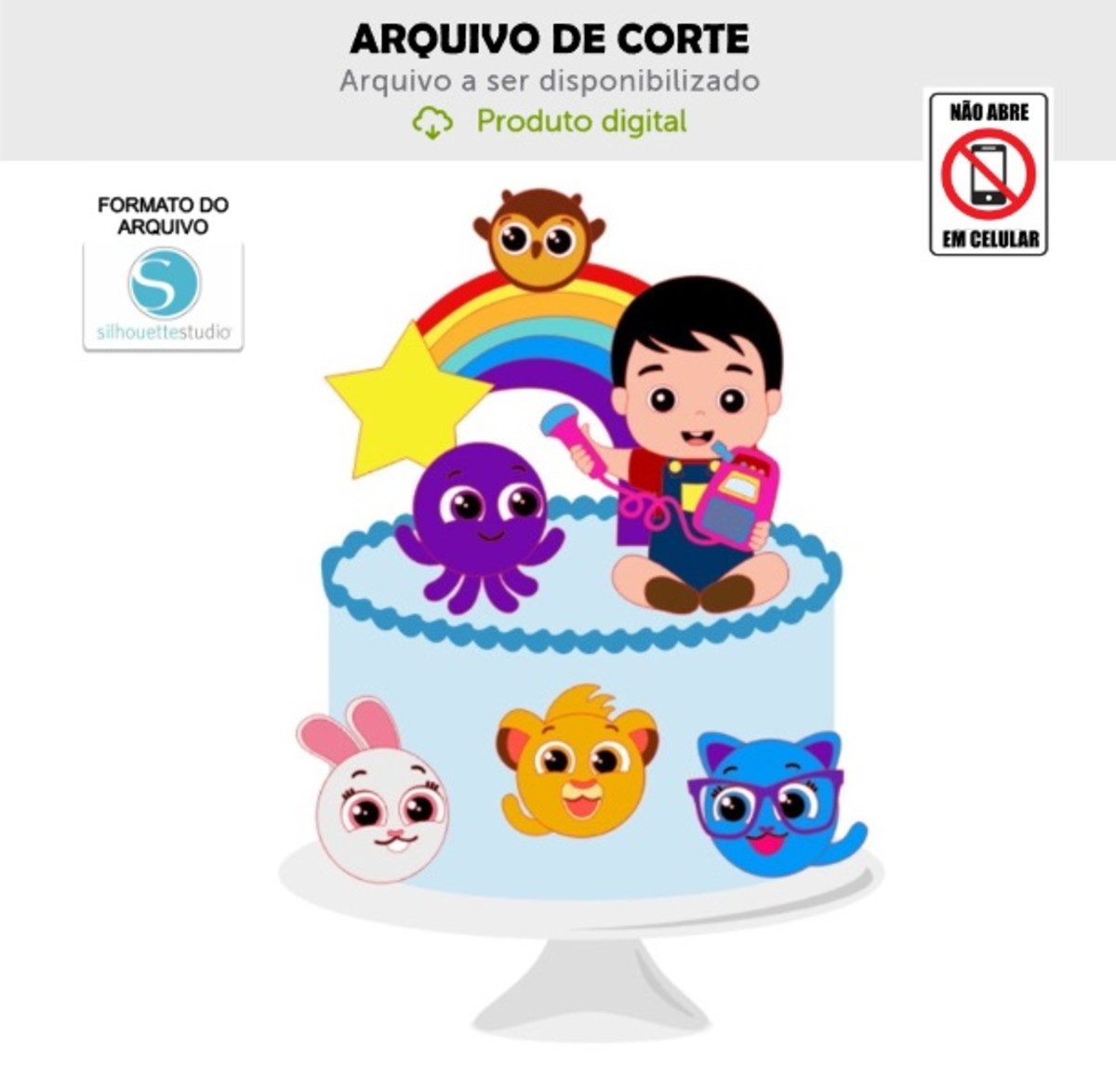 Arquivo de Corte Topo de Bolo Bolofofos Bebê