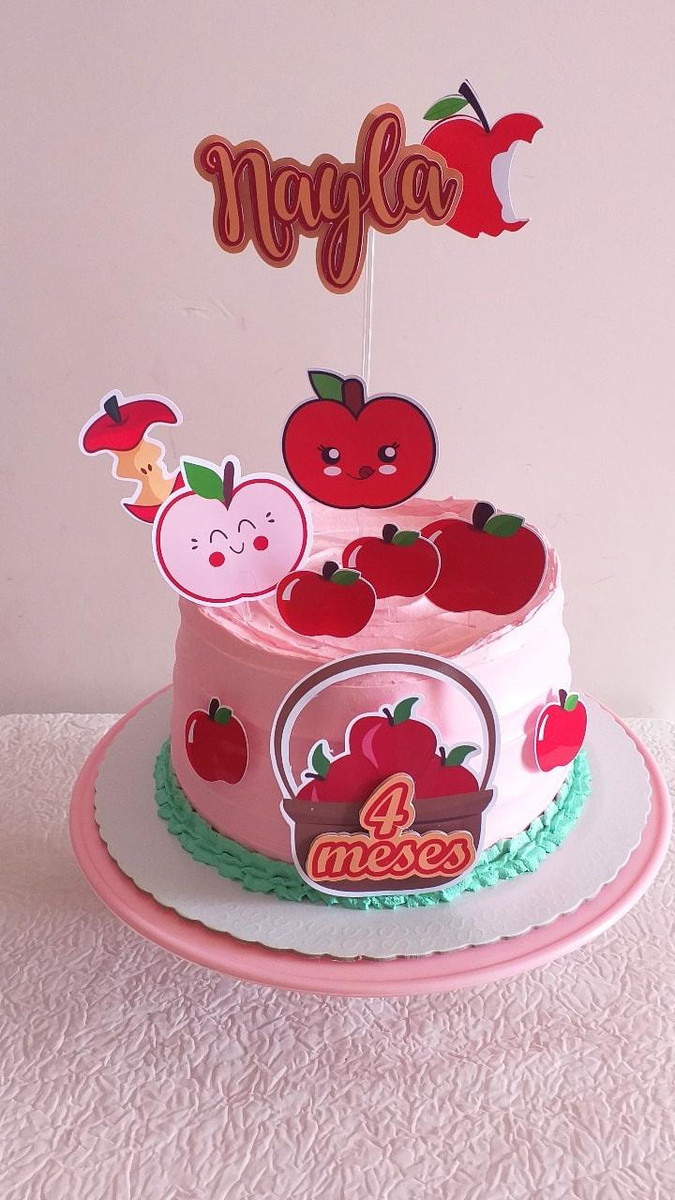 Arquivo de corte topo de bolo Macã cute