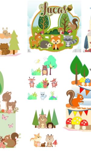 Arquivo de Corte Topo de Bolo - Bosque 20 Temas Combo