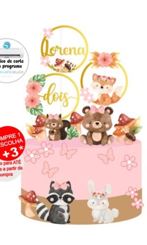 Arquivo De Corte Topo De Bolo Bosque Encantado Menina