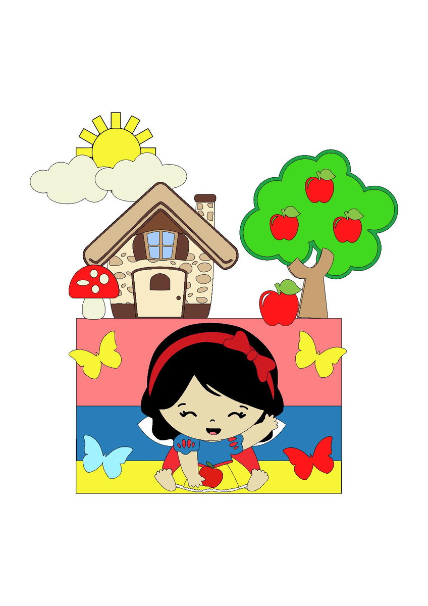 Arquivo de Corte Topo de Bolo Branca de Neve Baby em Camadas
