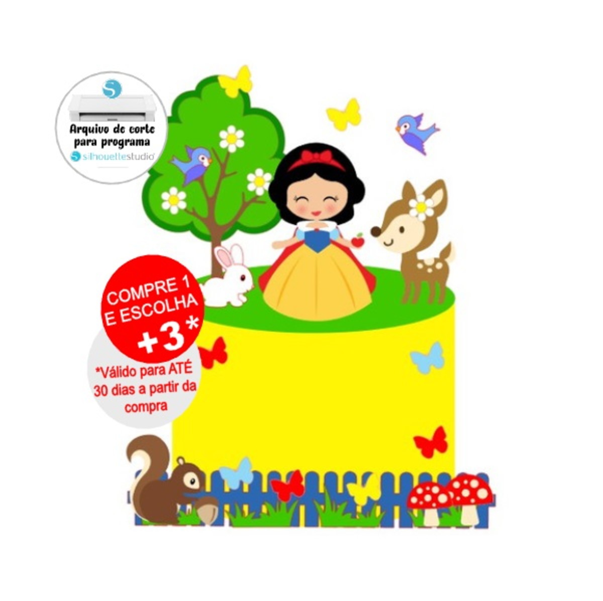 Arquivo de Corte Topo de Bolo Branca de Neve - Camada