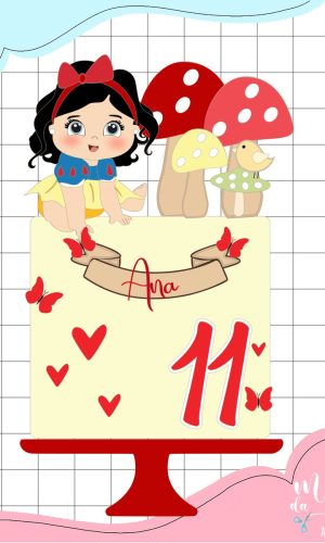 Arquivo de Corte: Topo de Bolo Branca de Neve Cute 025