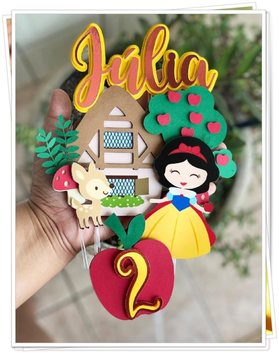 Arquivo de Corte Topo de Bolo Branca de Neve Cute