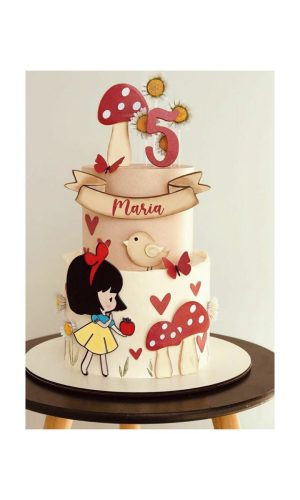 Arquivo de Corte Topo de Bolo Branca de Neve Cute em Camadas
