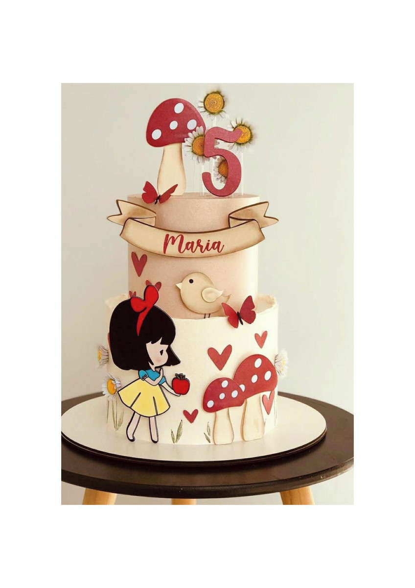 Arquivo de Corte Topo de Bolo Branca de Neve Cute em Camadas