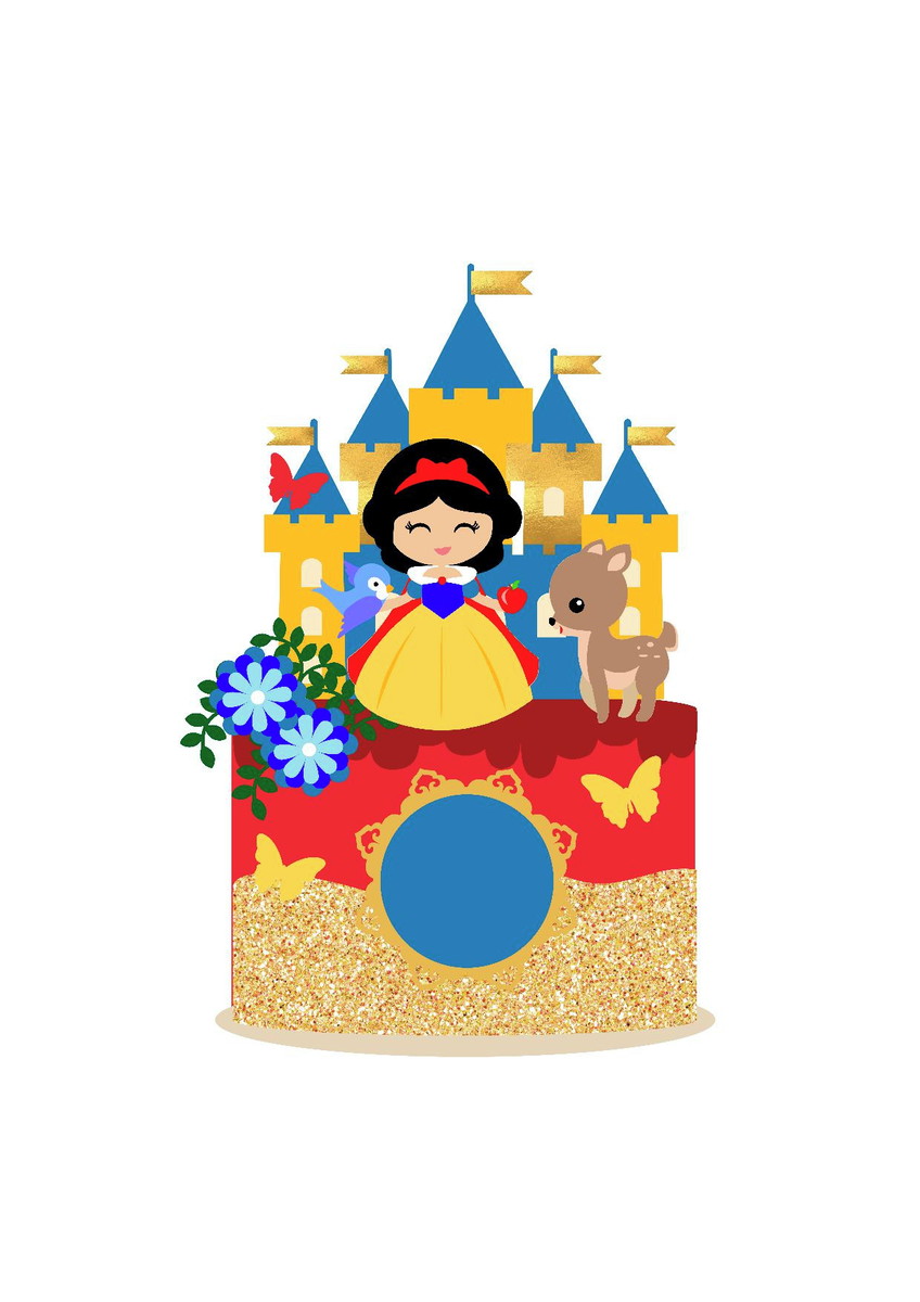 Arquivo de corte topo de bolo branca de neve cute
