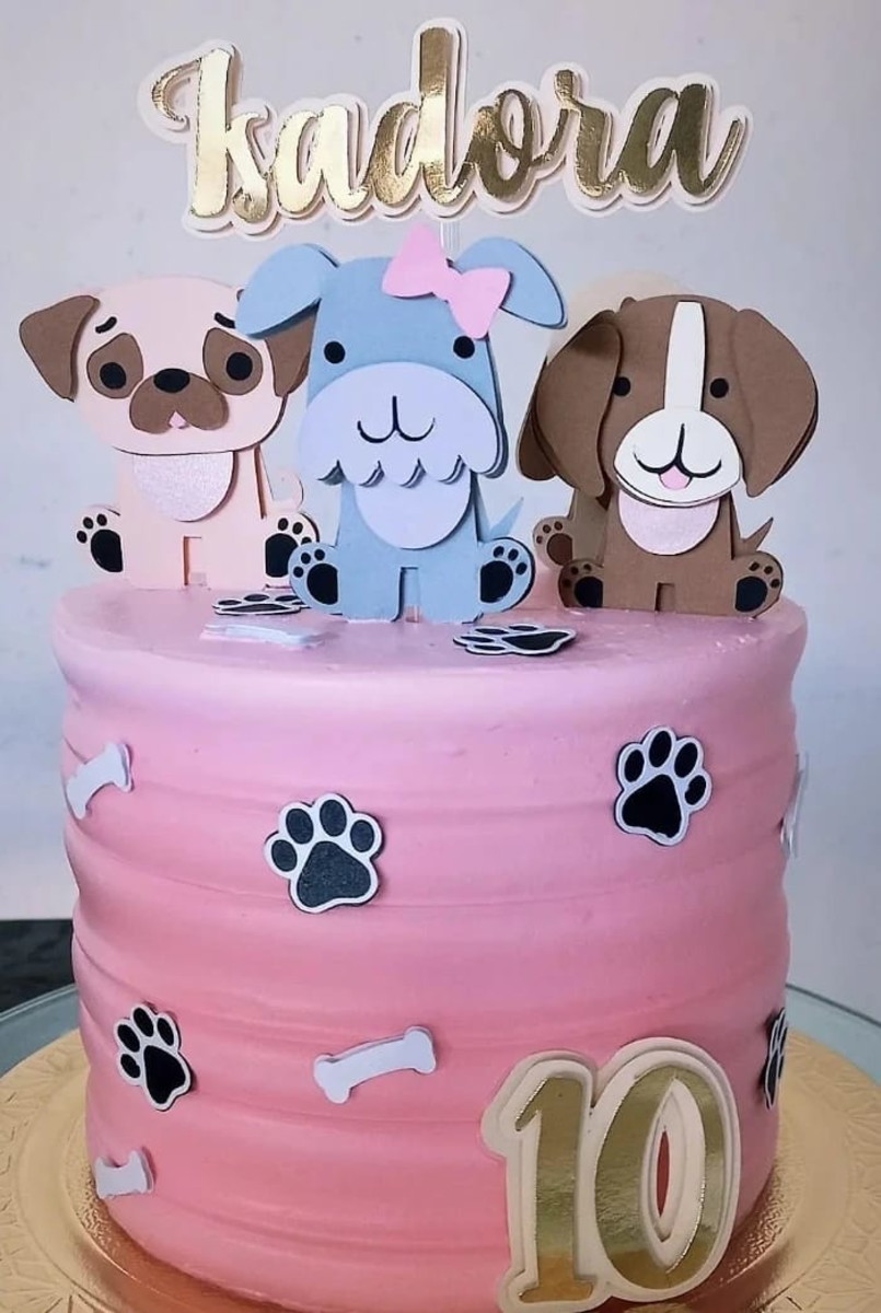 Arquivo de Corte Topo de Bolo Cachorrinho em Camadas