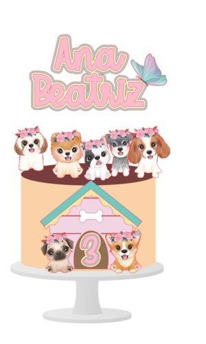 Arquivo de corte topo de bolo cachorrinhos
