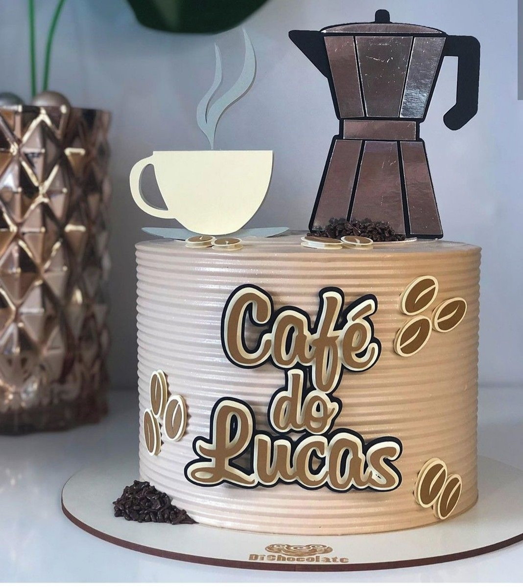 Arquivo de corte topo de bolo Café camadas