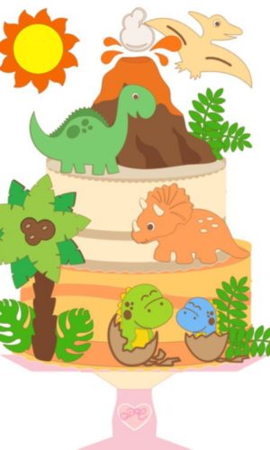 Arquivo de Corte Topo de Bolo Camadas Dinossauro Studio