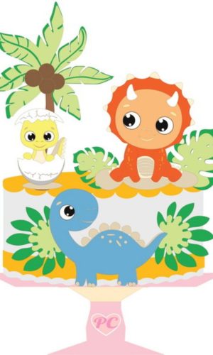 Arquivo de corte Topo de Bolo Camadas Dinossauro STUDIO