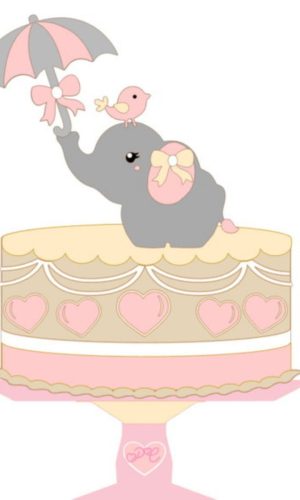 Arquivo de Corte Topo de Bolo Camadas Elefante Menina Studio