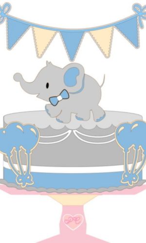 Arquivo de Corte Topo de Bolo Camadas Elefante Menino Studio