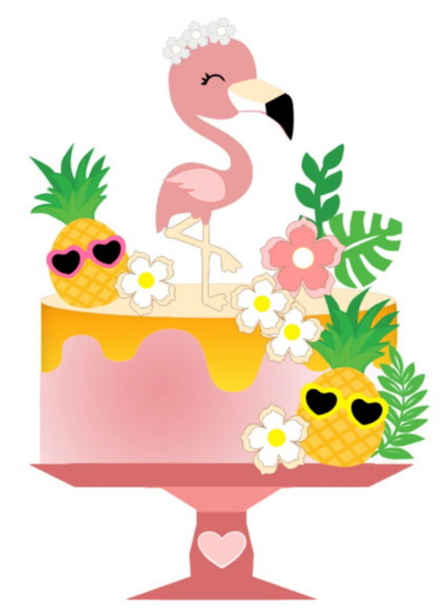 Arquivo De Corte Topo De Bolo Camadas Flamingo Studio