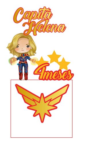 Arquivo De Corte Topo De Bolo Capitã Marvel Cute Studio