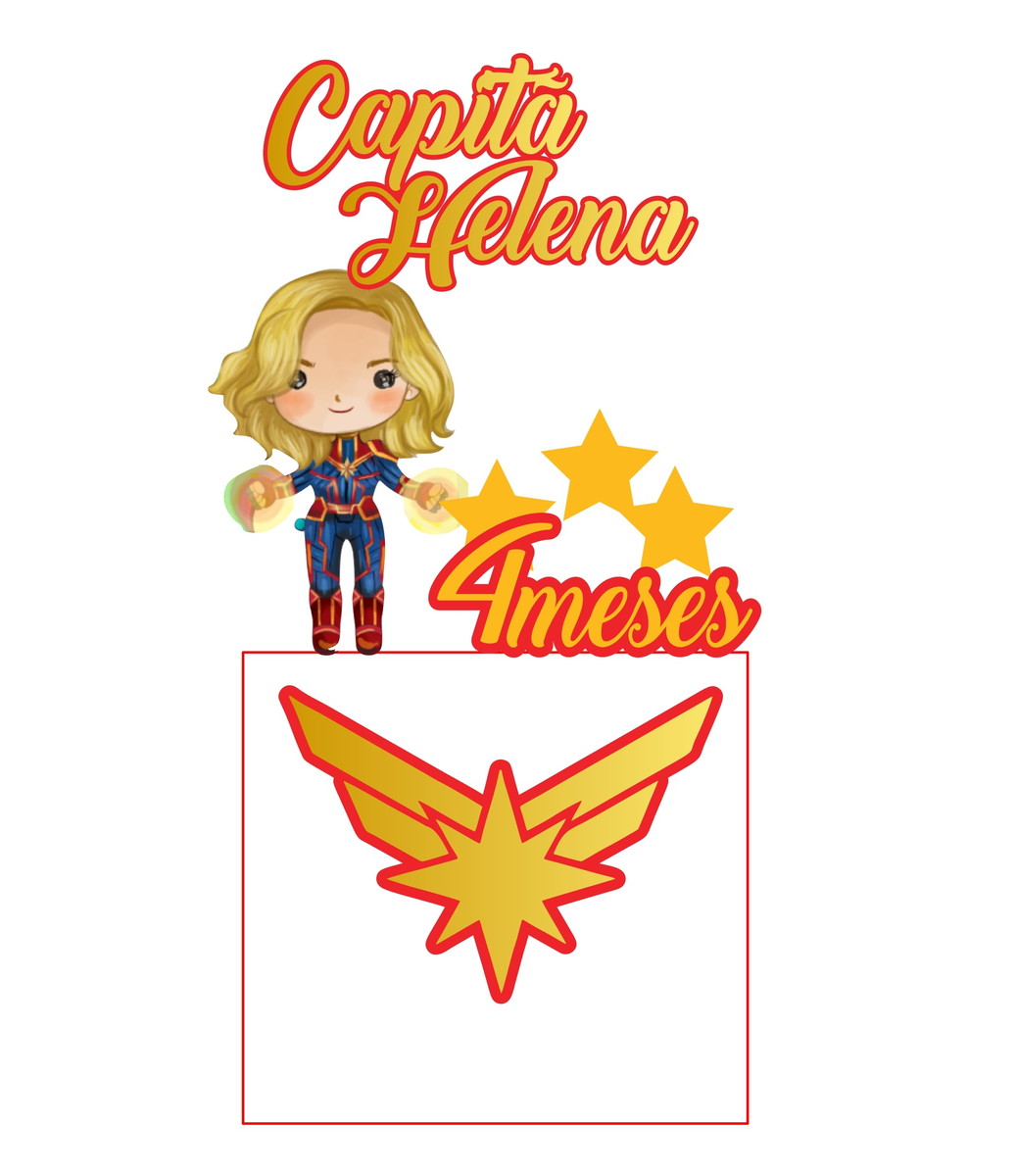 Arquivo De Corte Topo De Bolo Capitã Marvel Cute Studio