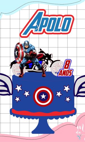 Arquivo de Corte: Topo de Bolo Capitão América 011