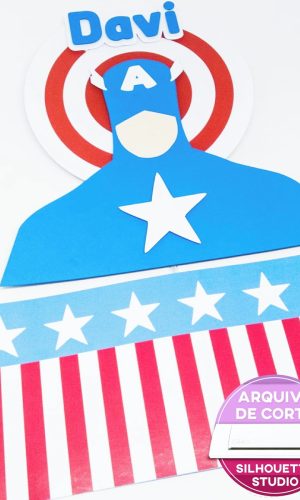 Arquivo de Corte Topo de Bolo Capitão América #2454