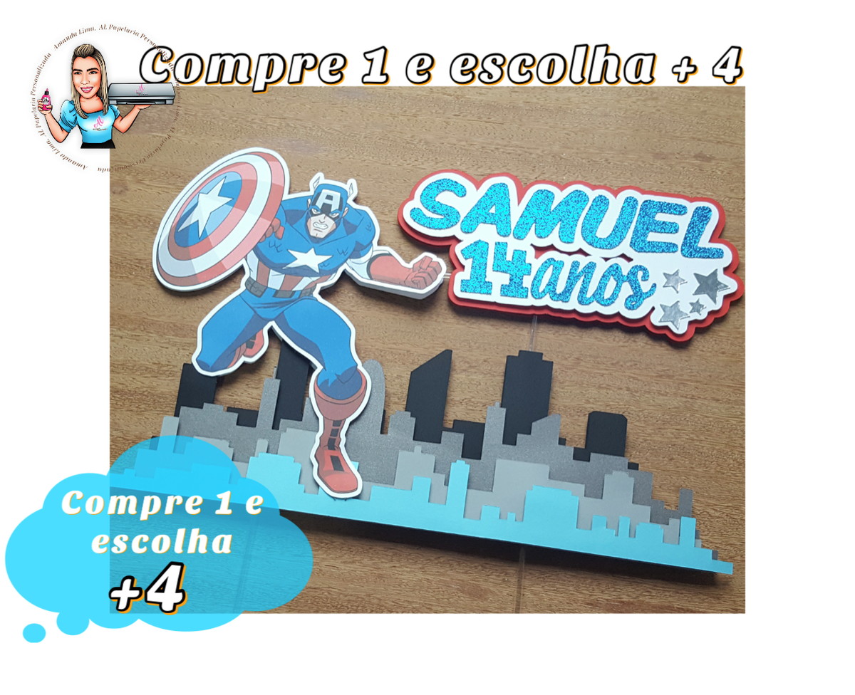 Arquivo de corte topo de bolo - Capitao America