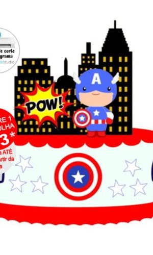 Arquivo de Corte Topo de Bolo Capitao America