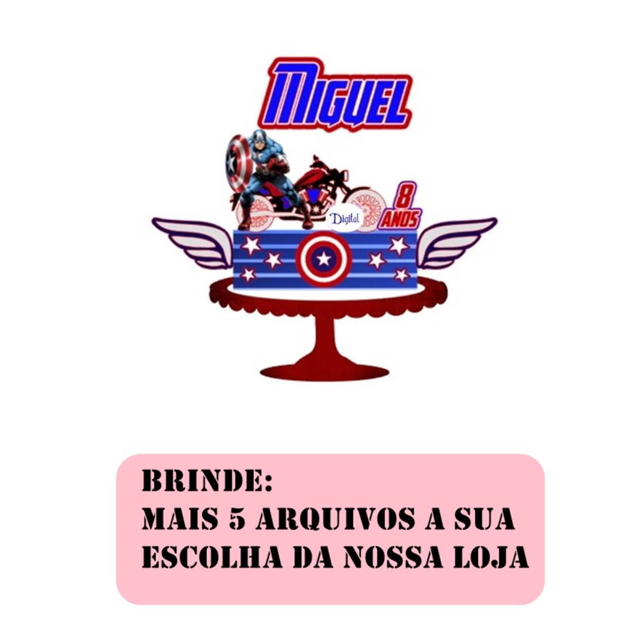 Arquivo de corte Topo de Bolo Capitão América - Imagem 3